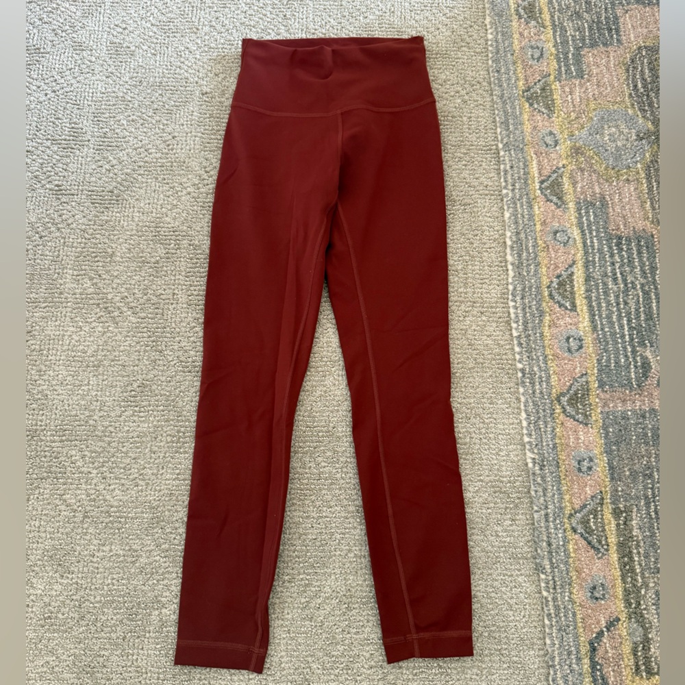Lululemon Wunder Train Burgundy Leggings 25”